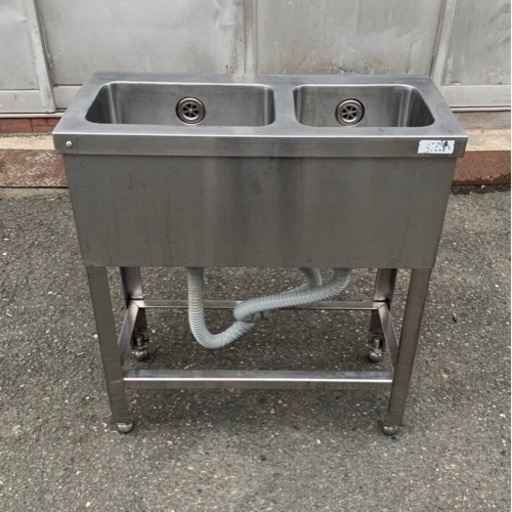 業務用 特注 2槽シンク 幅700×奥300×高さ800(mm) 流し台 キッチン 手洗い場 厨房 二層 二槽 2層 厨房機器 二層シンク 大阪発