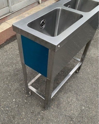 業務用 特注 2槽シンク 幅700×奥300×高さ800(mm) 流し台 キッチン 手洗い場 厨房 二層 二槽 2層 厨房機器 二層シンク 大阪発