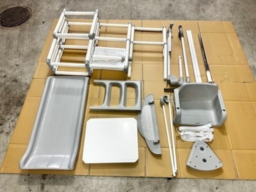 野中製作所 折りたたみ ロングスロープキッズパーク ジャングルジム 滑り台