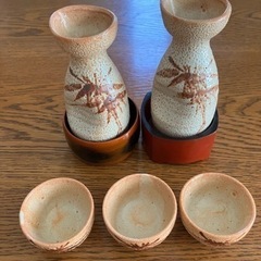 昭和レトロ　とっくり&おちょこ&とっくり受けの画像