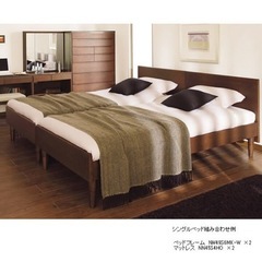 高級シングルベッド2台を格安でお譲りしますhulsta Level flex ll カリモク　シングルベッドx2台　キングサイズの画像