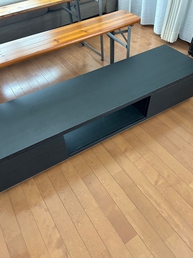 収納付き　テレビ台　ブラック