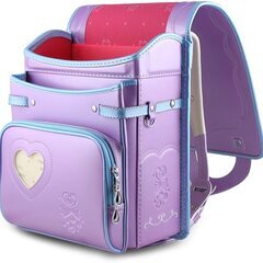 【新品】女の子ランドセル ベーシックガール 高級合皮 大容量 軽量 6年保証 全国送料無料 スクールバック 小学生通学カバン ラベンダー の画像