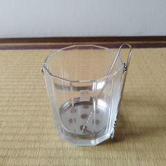アイスペール、トング付き、ホヤクリスタル（HOYA）