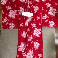 女児ゆかた赤サイズ120