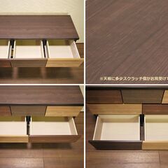 【ジモ取引終了7/1】≪zyt1021ジ≫ ニトリ ローチェストランダム 120LC DBR 幅120cm 3段/7杯 ダークブラウン 引き出し/衣類収納/おしゃれ 50601-12の画像