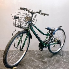 14】子供用自転車 グリーン 26インチ