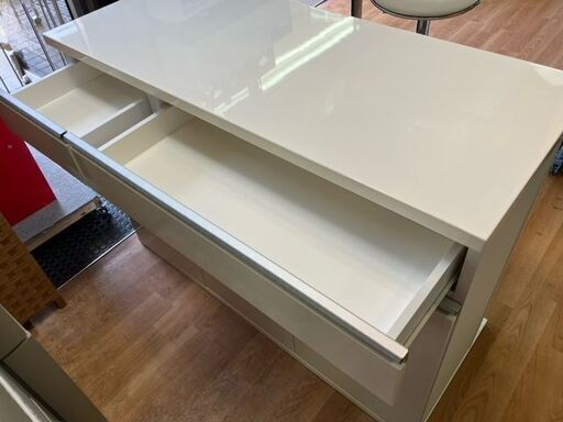 ⑥ リサイクルショップスターズ城西店 カウンターテーブル バーカウンター ホワイト 可愛い