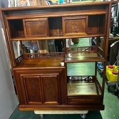 飾り棚　茶箪笥　茶棚　工芸家具　無垢　中古