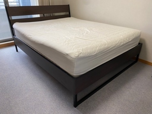 【売却済】 IKEA ダブルベッド マットレス等付