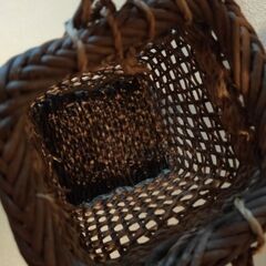 （価格変更）透かし編みかご　花入れ　小物入れの画像