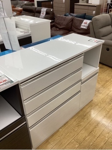 KF-63【新入荷　アウトレット】メビウス　エナメルトップ　キッチンカウンター　白