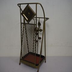 傘立て　アンティーク調　薔薇　アイアンフレーム　真鍮仕上げの画像