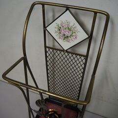 傘立て　アンティーク調　薔薇　アイアンフレーム　真鍮仕上げの画像