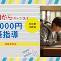 英語が苦手な中学生募集！月4000円で指導。反抗期の子歓迎です
