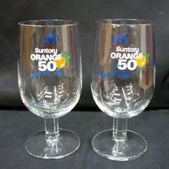 ☆Suntory ORANGE 50 グラス 2点セット ピンクパンサー 野球 ゴブレット PINK PANTHER サントリー ノベルティ 札幌 北20条店の画像