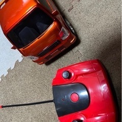 軽トラック　ラジコンカー　オレンジメタリック　荷物（ダンボール）9個付きの画像