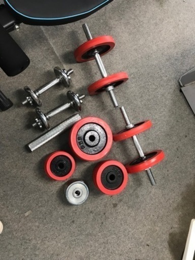 取引中　トレーニングセット　ダンベルセット　ベンチ