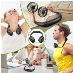 首かけ扇風機 ケテン ミニ携帯式 1800mAh 首掛けファン usb充電式 角度調整の画像