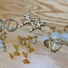 イヤリング5点セット　ハンドメイド　スリーコインズ