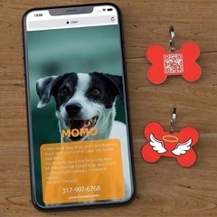【KEKID】 迷子札 名札 ドッグタグ 愛犬用 QR Online-IDの画像