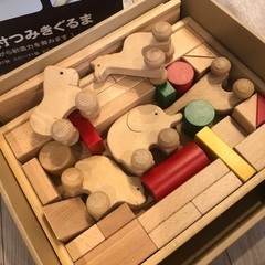 知育　積み木　動物　スロープ　木のおもちゃの画像
