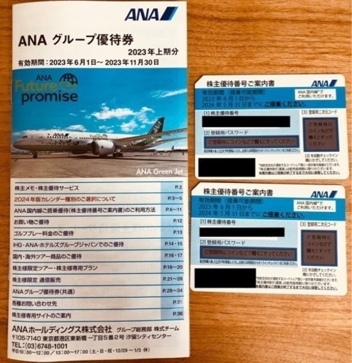 ANA 株主優待　2枚セット　2024年5月まで有効
