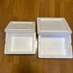 発泡スチロール　2個　蓋付き