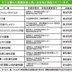 ■毎週製造・手渡し価格■安全・安心の消臭・除菌・ウィルス対策／弱酸性次亜塩素酸水『CELAセラ』4L×2本＋おまけ付／pH6.5・濃度60ppm■の画像