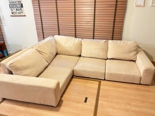 【決まりました】値下げしました☆  L字　フロアコーナーソファ　ロータイプ　楽天¥63980