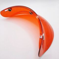 ヘルメットバイザー ヘルメットバイザークリア　レッド　ショートバイザー 3点止めの画像