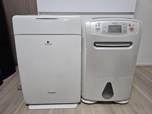 値下げ！Panasonic空気清浄機+MITSUBISHI衣類乾燥除湿機