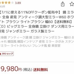 160×60の姿見　鏡の画像