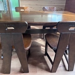 【完売☆ありがとうございました！】karimoku☆ダイニングテーブル☆椅子5脚【引き取り限定】の画像