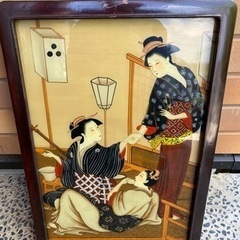 浮世絵　ガラス絵　レトロ