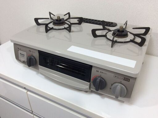 （8/14受渡済）JT7195【RINNAI/リンナイ ガスコンロ 都市ガス】高年式 2020年製 RT34NJH 家電 キッチン レンジ ガステーブル 左側強火 ホーロー