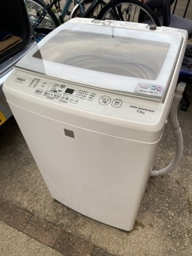 お薦め品‼️分解洗浄済み‼️インバータ搭載‼️AQUA洗濯機7kgガラストップ 2020年
