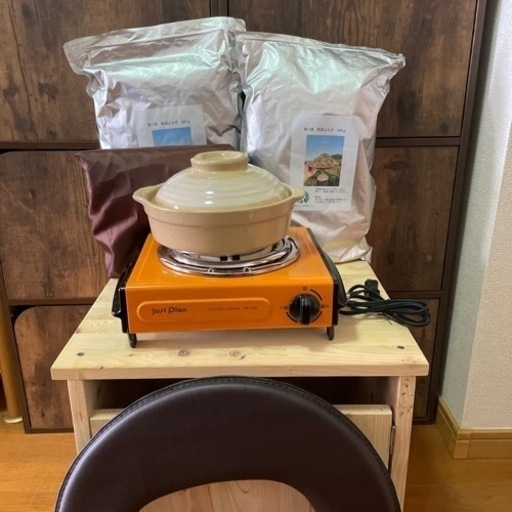 すぐに始められる★国産ヒノキ椅子のよもぎ蒸しセット