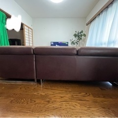 カウチソファ L字ソファ オットマン ヘッドレス手動