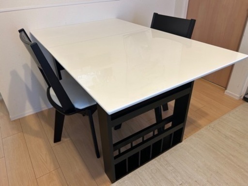 伸長式ダイニングテーブル4点セット