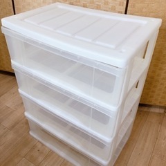 【引取】①② 4段収納ケース 衣装ケース 収納棚
