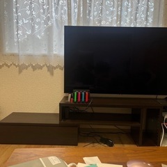 【お引き渡し先決定】テレビ台　引き出し左右移動可能　ブラウンの画像