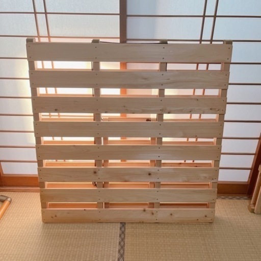 ヒノキ折りたたみすのこベッド　シングル