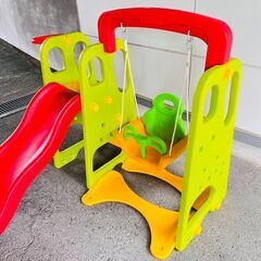 ベビージム 滑り台 ブランコ付き 室内遊具の画像