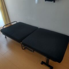 山善 4WAY 折りたたみ ソファベッド ブラック