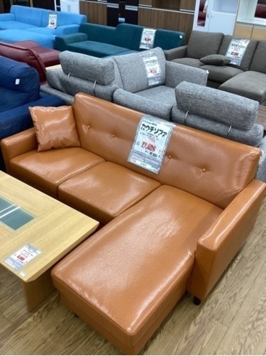 KG-10【新入荷　リサイクル品】カウチソファ　キャメル