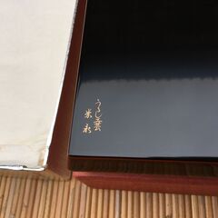 【レトロ珍品？】大丸特撰 金 帯松 お手許筥 未使用品 うるし工芸 米永 文箱 漆 工芸品 大丸美術工芸品部の画像
