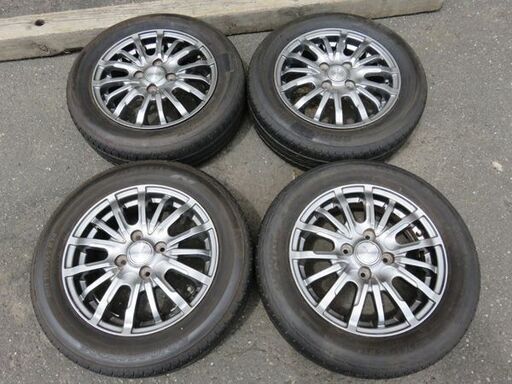 BRIDGESTONE/ブリヂストン アルミ付きサマータイヤ 4本セット 14インチ NEXTRY(ネクストリー) 165/65R14 2017年製