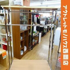 棚・キャスター付き 2連ハンガーラック 幅120奥行46高さ16...