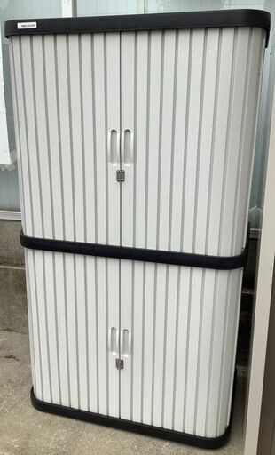 IRIS OHYAMA/アイリスオーヤマ MINI LOCKER ホームロッカー 2段 物置 収納棚 スライド扉 屋外用 高さ156センチ【ユーズドユーズ名古屋天白店】J2652